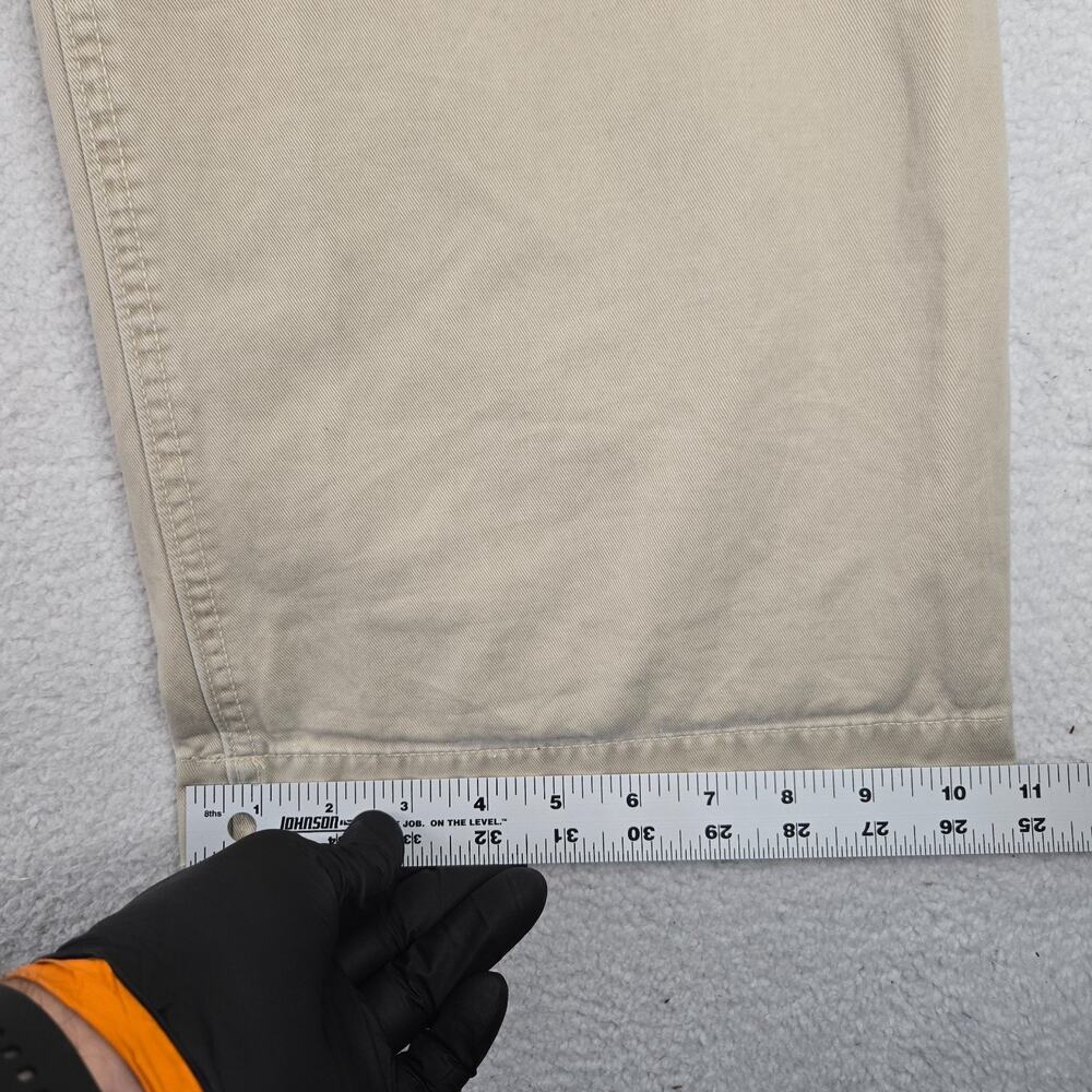 VTG Abercrombie Fitch Pants Officer Chino Men 34x30 Khaki Drawstring Preppy Y2k - Picture 9 of 16